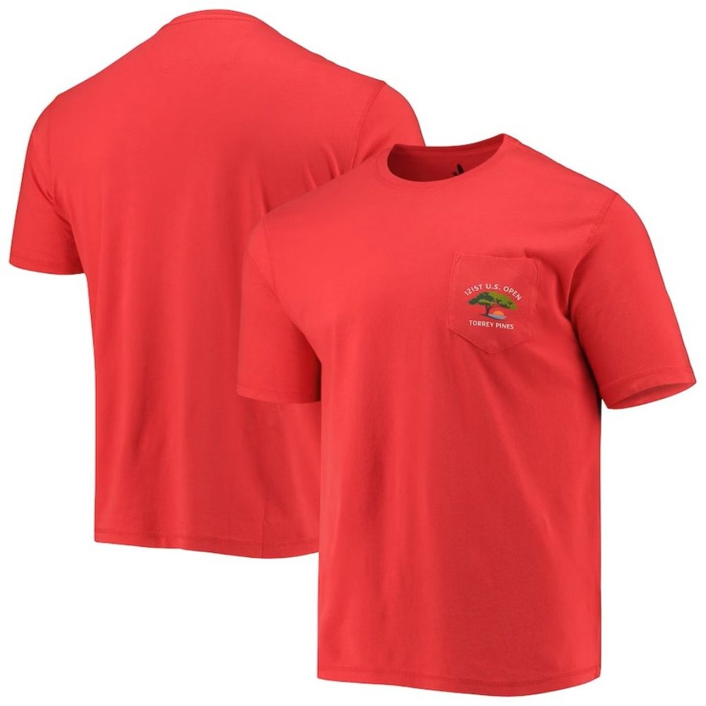Men's 2021 U.S. Open johnnie-O Red Tyler Pocket T-Shirt